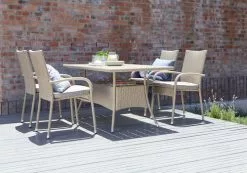 STRIB L150 Bord Natur + 4 GUDHJEM Stol Natur 14 STRIB L150 Bord Natur + 4 GUDHJEM Stol Natur -Utemöbler affär 109064