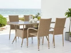 STRIB L150 Bord Natur + 4 GUDHJEM Stol Natur