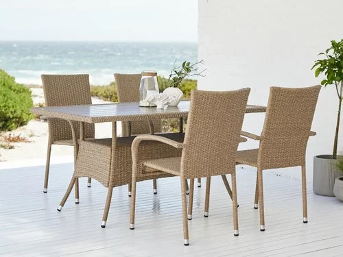 STRIB L150 Bord Natur + 4 GUDHJEM Stol Natur 3 STRIB L150 Bord Natur + 4 GUDHJEM Stol Natur