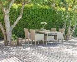 STRIB L200 Bord Natur + 4 AIDT Stol Natur -Utemöbler affär 121609