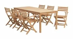 JUTLANDIA VESTERHAVET L210 Bord Teak + 4 VESTERHAVET Klappstol Teak 13 JUTLANDIA VESTERHAVET L210 Bord Teak + 4 VESTERHAVET Klappstol Teak -Utemöbler affär 151265