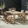 JUTLANDIA VESTERHAVET L210 Bord Teak + 4 VESTERHAVET Klappstol Teak 1 JUTLANDIA VESTERHAVET L210 Bord Teak + 4 VESTERHAVET Klappstol Teak -Utemöbler affär 151465