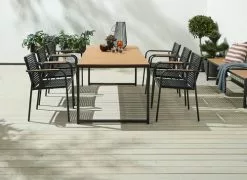 DAGSVAD L190 Bord Natur + 4 NABE Stol Svart 7 DAGSVAD L190 Bord Natur + 4 NABE Stol Svart -Utemöbler affär 151504