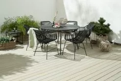 JUTLANDIA RANGSTRUP Ø130 Bord Svart + 4 ILDERHUSE Stol Svart 7 JUTLANDIA RANGSTRUP Ø130 Bord Svart + 4 ILDERHUSE Stol Svart -Utemöbler affär 151520