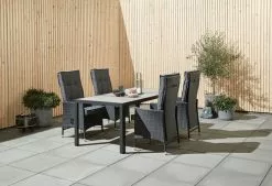 JUTLANDIA MAMRELUND L195 Grå + 4 SKIVE Svart -Utemöbler affär 153392