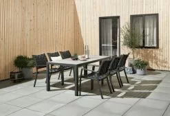 JUTLANDIA MAMRELUND L195 Grå + 4 JEKSEN Svart -Utemöbler affär 153396 1