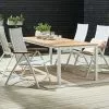JUTLANDIA RAMTEN L206 Bord Hårdträ + 4 SLITE Positionsstol Vit -Utemöbler affär 160086