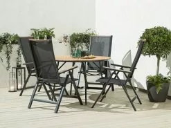 JUTLANDIA Positionsstol BREDSTEN Svart -Utemöbler affär 160159