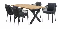 JUTLANDIA ELLEKILDE L180 Bord Teak + 4 BRAVA Stol Grå Snabbtorkande 8 JUTLANDIA ELLEKILDE L180 Bord Teak + 4 BRAVA Stol Grå Snabbtorkande -Utemöbler affär 177008