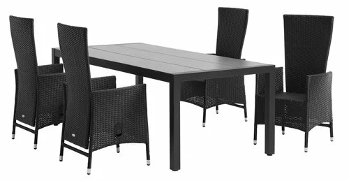 JUTLANDIA HAGEN L214 Bord Grå + 4 SKIVE Stol Svart 5 JUTLANDIA HAGEN L214 Bord Grå + 4 SKIVE Stol Svart - Bild 3