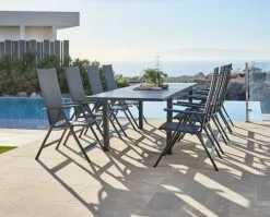 JUTLANDIA VATTRUP L170/273 Bord Svart + 4 MYSEN Stol Grå -Utemöbler affär 178390