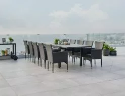 JUTLANDIA VATTRUP L206/319 Bord Svart + 4 AIDT Stol Svart -Utemöbler affär 178396