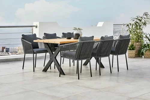 JUTLANDIA ELLEKILDE L180 Bord Teak + 4 BRAVA Stol Grå Snabbtorkande 6 JUTLANDIA ELLEKILDE L180 Bord Teak + 4 BRAVA Stol Grå Snabbtorkande - Bild 4