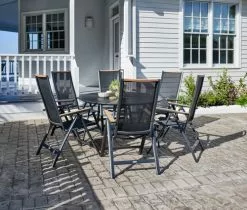 JUTLANDIA RANGSTRUP Ø130 Bord Svart + 4 BREDSTEN Stol Svart 7 JUTLANDIA RANGSTRUP Ø130 Bord Svart + 4 BREDSTEN Stol Svart -Utemöbler affär 178501