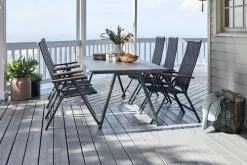 JUTLANDIA FAUSING L220 Bord Svart + 4 BREDSTEN Stol Svart 11 JUTLANDIA FAUSING L220 Bord Svart + 4 BREDSTEN Stol Svart -Utemöbler affär 178537