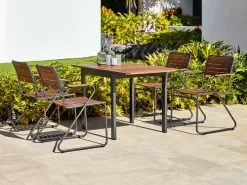 JUTLANDIA YTTRUP L75/126 Bord Hårdträ + 4 VAXHOLM Stapelstol Hårdträ