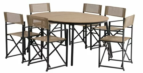 JUTLANDIA TAGEHOLM L120/170 Bord Natur + 4 NAGELSTI Klappstol Svart 5 JUTLANDIA TAGEHOLM L120/170 Bord Natur + 4 NAGELSTI Klappstol Svart - Bild 3