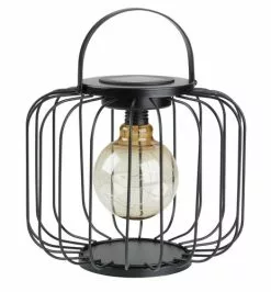 Solcellslampa RUGDE Ø24xH29 Svart