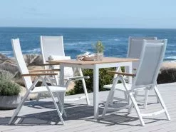 JUTLANDIA RAMTEN L75/126 Bord Hårdträ + 4 SLITE Stol Vit