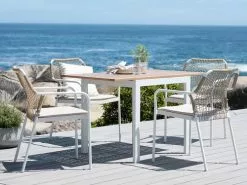 JUTLANDIA RAMTEN L75/126 Bord Hårdträ + 4 FASTRUP Stol Vit