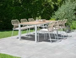 JUTLANDIA RAMTEN L206 Bord Hårdträ + 4 FASTRUP Stol Vit 7 JUTLANDIA RAMTEN L206 Bord Hårdträ + 4 FASTRUP Stol Vit -Utemöbler affär 201756