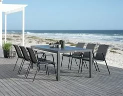JUTLANDIA HAGEN L214 Bord Grå + 4 DOVERODDE Stol Grå -Utemöbler affär 201775