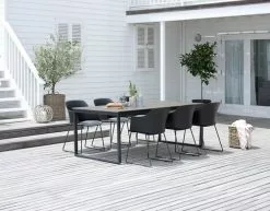 NESSKOGEN L210 Bord Brun + 4 SANDVED Stol Svart -Utemöbler affär 201777