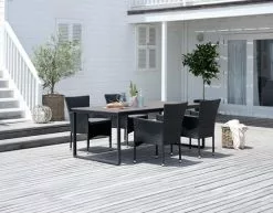 NESSKOGEN L210 Bord Brun + 4 AIDT Stol Svart -Utemöbler affär 201828 1