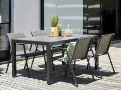 JUTLANDIA HAGEN L160 Bord Grå + 4 DOVERODDE Stapelstol Grå