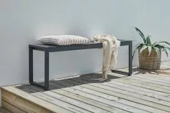 Bänk SAUNTE B120xD35 Svart -Utemöbler affär 203872