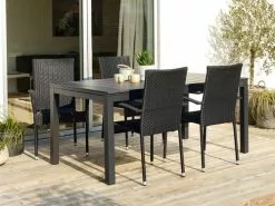 JUTLANDIA VATTRUP L170/273 Bord Svart + 4 GUDHJEM Stol Svart