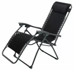 Solstol HALDEN Svart -Utemöbler affär 64051